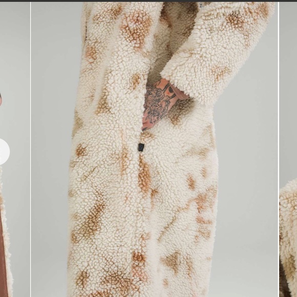 Lululemon lab Textured Fleece Coat Diamond Dye Light Ivory Dusty Bronze - Picture 4 of 11